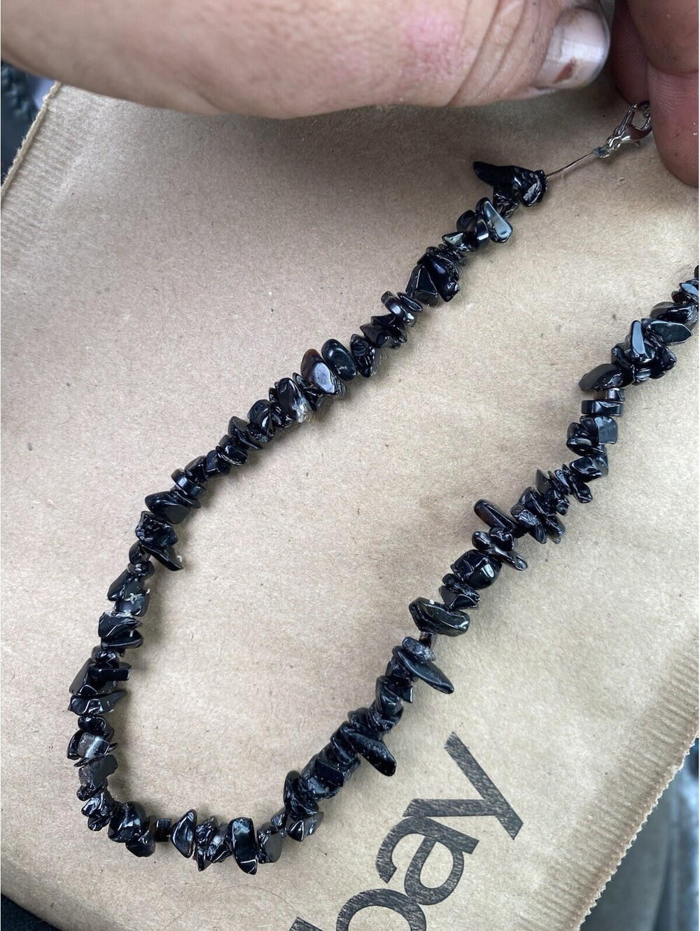 Black Tourmaline Chip Necklace